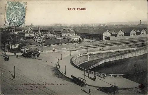 Ak Paris XIX., Les Abattoirs de la Villette, vue generale