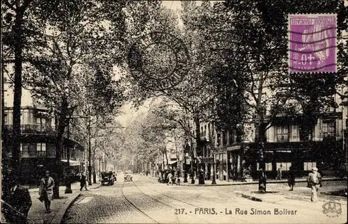 Ak Paris XIX., La Rue Simon Bolivar
