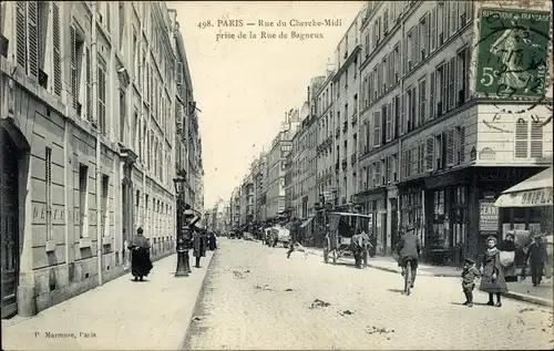 Ak Paris VI., Rue du Cherche Midi prise de la Rue de Bagneux