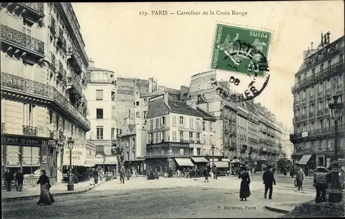 Ak Paris VI, Carrefour de la Croix Rouge, Depot d'Ivry