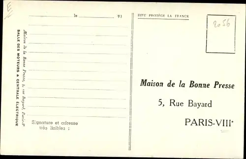 Ak Paris VIII. Arrondissement Élysée, Maison de la Bonne Presse, 5, Rue Bayard, Zetungspresse