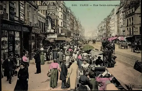 Ak Paris XI., Rue Saint Antoine, Imprimerie
