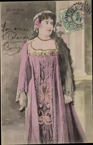 Ak Opernsängerin Agnes Borgo, Portrait