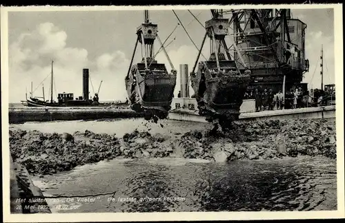 Ak Den Oever Wieringen Nordholland Niederlande, Sluiten de Vlieter