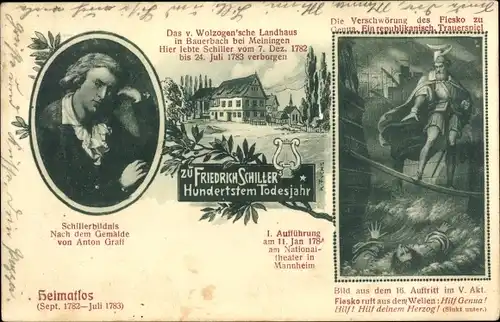 Ak Zu Friedrich Schiller's 100. Geburtstag, Gemälde, Heimatlos, 16. Auftritt im V. Akt