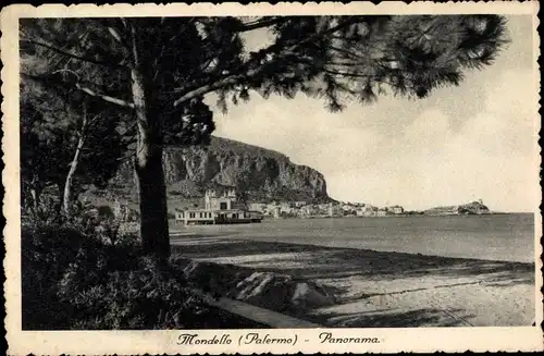 Ak Mondello Palermo Sizilien Sicilia Italien, Panorama, Bucht