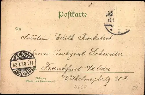 Litho Gelsenkirchen im Ruhrgebiet, Totale, Kath. Kirche, Landratsamt
