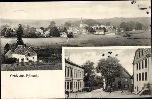 Ak Rönsahl Kierspe im Märkischen Kreis, Hotel, Apotheke, Straßenpartie, Panorama vom Ort