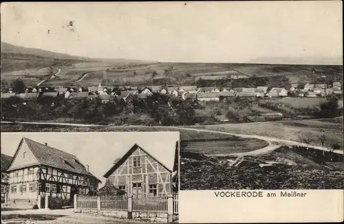 Ak Vockerode Meißner in Hessen, Blick auf den Ort, Bauernhof