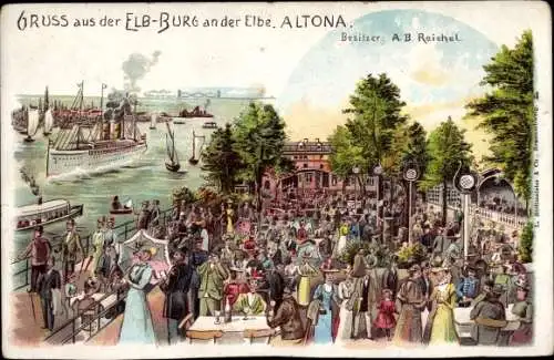 Litho Hamburg Altona, Gastwirtschaft Elbburg