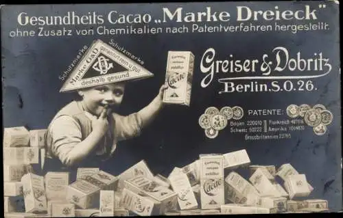 Ak Gesundheits Cacao Marke Dreieck, Greiser & Dobritz