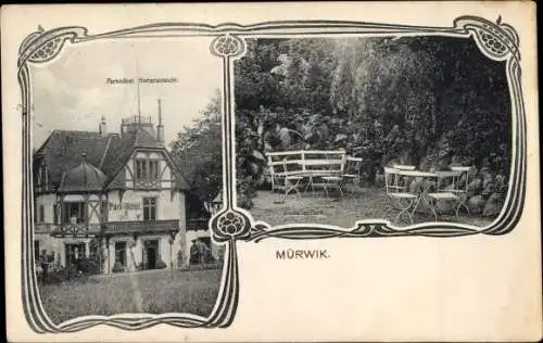 Ak Mürwik Flensburg in Schleswig Holstein, Parkhotel, Hinteransicht, Garten