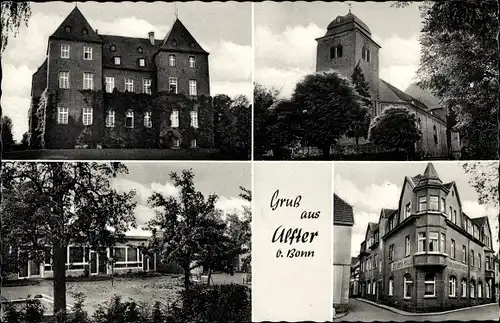 Ak Alfter Nordrhein Westfalen, Schloss Dyck, Kindergarten, Kirche St. Matthäus, St. Anna Haus