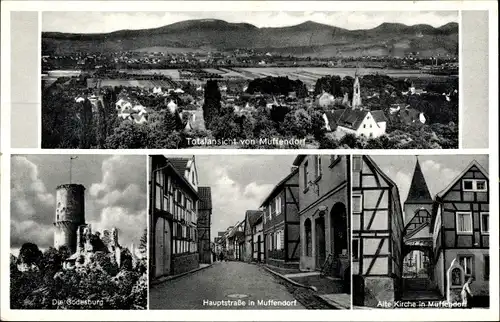 Ak Muffendorf Bonn in Nordrhein Westfalen, Totale, Godesburg, Hauptstraße, Kirche