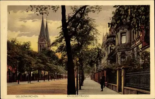 Ak Gelsenkirchen im Ruhrgebiet, Kaiserstraße, Kirche