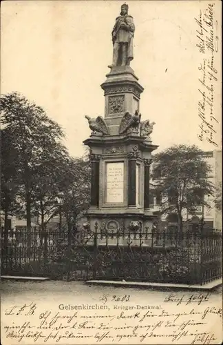 Ak Gelsenkirchen im Ruhrgebiet, Kriegerdenkmal
