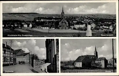 Ak Kirchheim Euskirchen in Nordrhein Westfalen, Gesamtansicht, Dorfpartie, Kirche