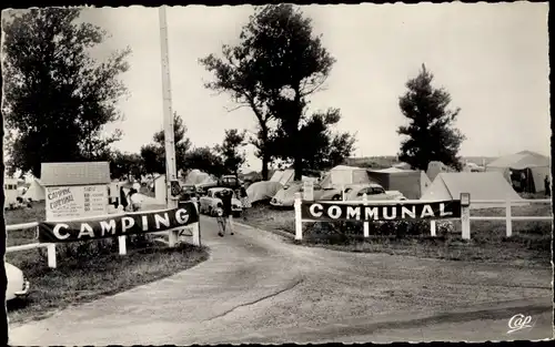 Ak Franceville Calvados, Entrée du camping communal