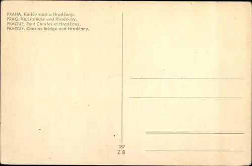 Ak Praha Prag Tschechien, Karluv most, Karlsbrücke, Hradcany, Hradschin