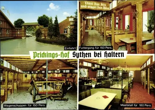 Ak Sythen Haltern am See, Prickings Hof, Wagenschuppen, Maststall, Einfahrt