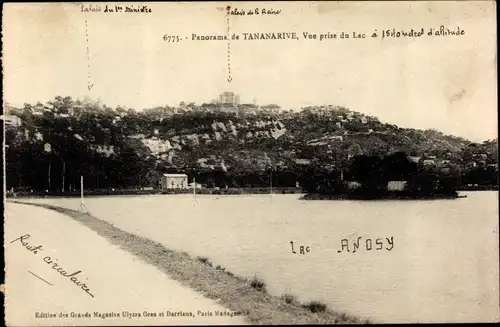 Ak Antananarivo Tananarive Madagaskar, Panorama, vue prise du Lac Anosy