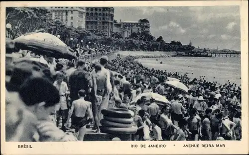 Ak Rio de Janeiro Brasilien, Avenue Beira Mar