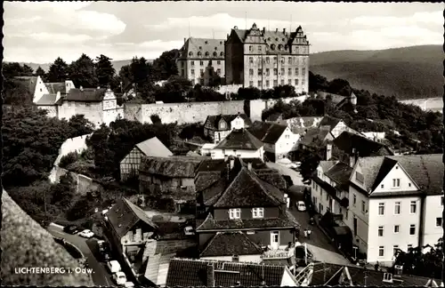 Ak Lichtenberg Fischbachtal im Odenwald, Blick zum Schloss