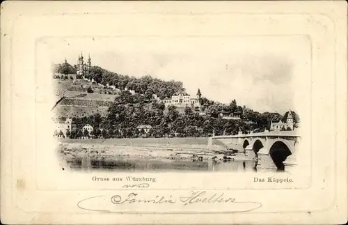 Ak Würzburg am Main Unterfranken, Blick zum Käppele