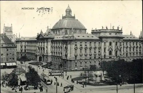 Ak München, Justizpalast, Karlsplatz