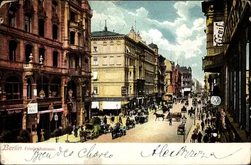 Ak Berlin Mitte, Partie in der Friedrichstraße, Kaiser Hotel, Geschäft Gustav Baum, Greif