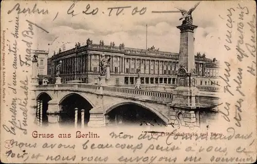 Ak Berlin Mitte, Friedrichsbrücke und Börse