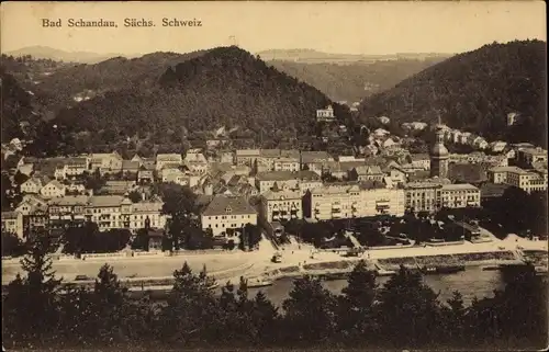 Ak Bad Schandau Sächsische Schweiz, Totale