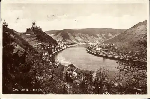 Ak Cochem an der Mosel, Ort mit Umgebung