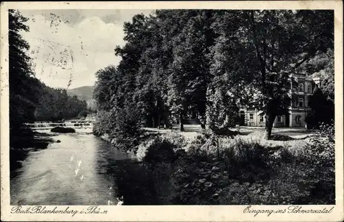 Ak Bad Blankenburg in Thüringen, Eingang ins Schwarzatal