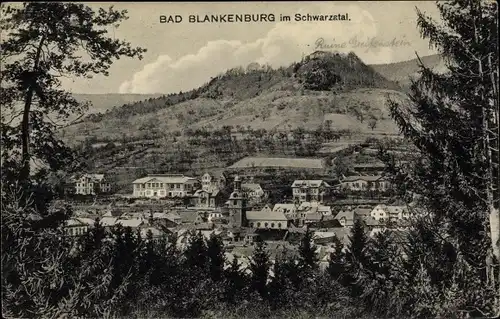 Ak Bad Blankenburg in Thüringen, Durchblick zum Ort