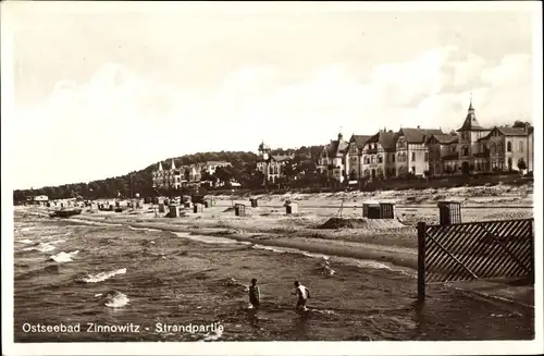 Ak Ostseebad Zinnowitz auf Usedom, Strandpartie