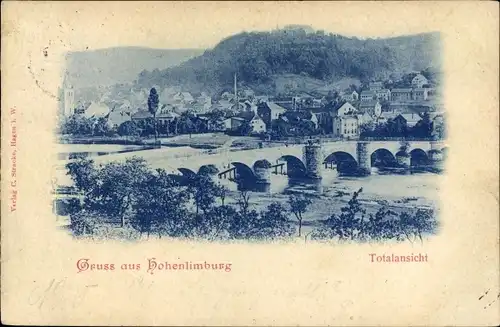 Ak Hohenlimburg Hagen in Westfalen, Totale, Brücke