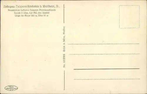 Ak Kriebstein Mittelsachsen, Zschopau Talsperre