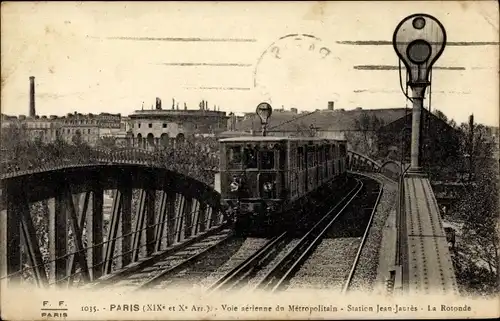 Ak Paris XIX., Metropolitain, Station Jean Jaures, la Rotonde, U Bahn