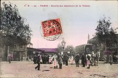 Ak Paris XIX., Entree des Abattoirs de la Villette