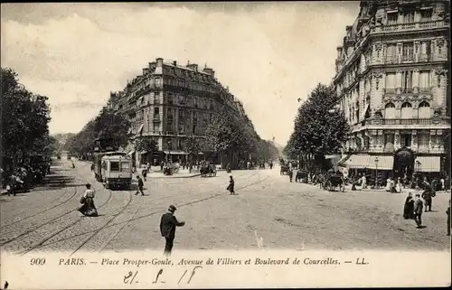 Ak Paris XVII., Place Prosper Goule, Avenue de Villiers et Boulevard de Courcelles