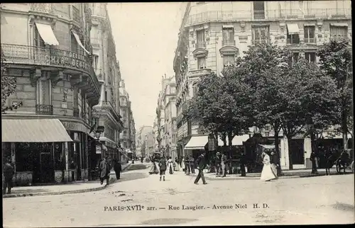Ak Paris XVII., Rue Laugier, Avenue Niel