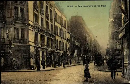 Ak Paris XVII., Rue Legendre et rue Davy