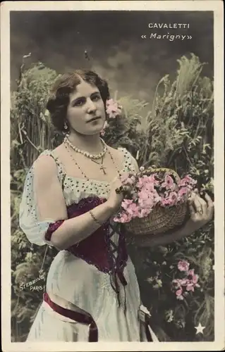 Ak Schauspielerin Mlle Cavaletti, Marigny, Portrait