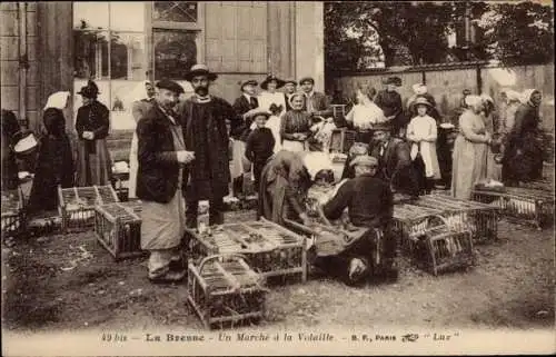 Ak La Bresse Ain, Un Marche a la Volaille, Geflügelmarkt