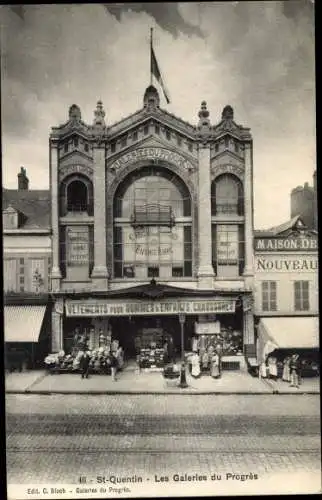 Ak Saint Quentin Aisne, Les Galeries du Progres