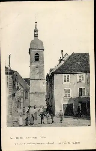 Ak Delle Territoire de Belfort, La rue de l'Eglise