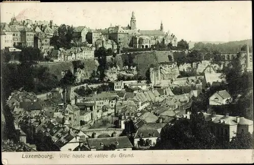 Ak Luxemburg Luxembourg, Ville haute et vallee du Grund