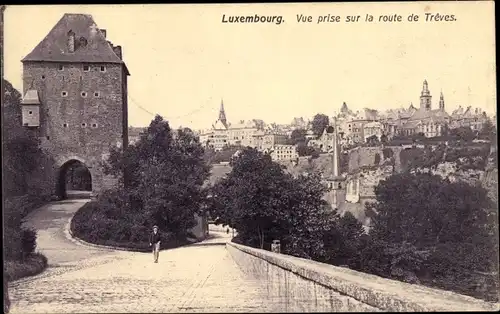 Ak Luxemburg Luxembourg, Vue prise sur la route de Treves