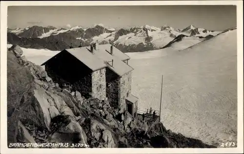 Ak Vent Sölden in Tirol, Brandenburgerhaus, Brandenburger Haus, Fliegeraufnahme